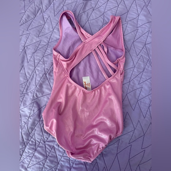 Cat & Jack Shimmering Pink Leotard dance gymnastics small 6/6x guc - Picture 4 of 5